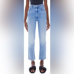 MOTHER straight jeans with raw hem